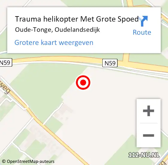 Locatie op kaart van de 112 melding: Trauma helikopter Met Grote Spoed Naar Oude-Tonge, Oudelandsedijk op 24 november 2022 07:32