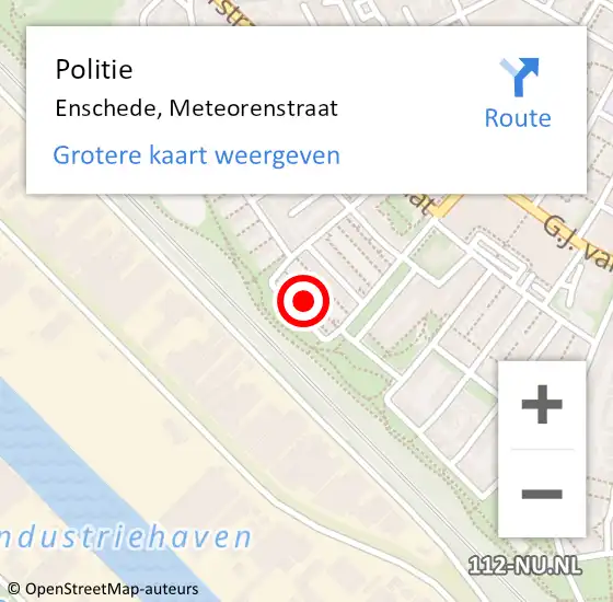 Locatie op kaart van de 112 melding: Politie Enschede, Meteorenstraat op 24 november 2022 07:45