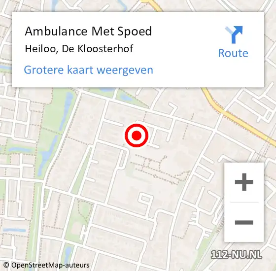 Locatie op kaart van de 112 melding: Ambulance Met Spoed Naar Heiloo, De Kloosterhof op 24 november 2022 08:01