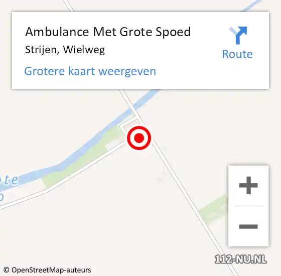 Locatie op kaart van de 112 melding: Ambulance Met Grote Spoed Naar Strijen, Wielweg op 24 november 2022 08:11
