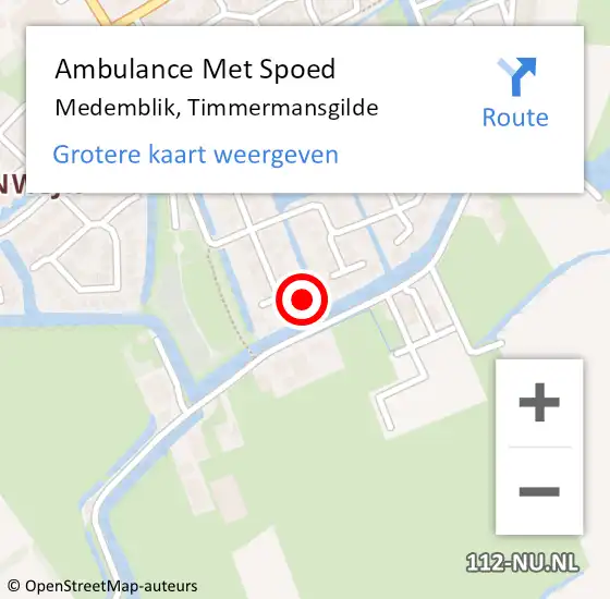 Locatie op kaart van de 112 melding: Ambulance Met Spoed Naar Medemblik, Timmermansgilde op 6 augustus 2014 01:25