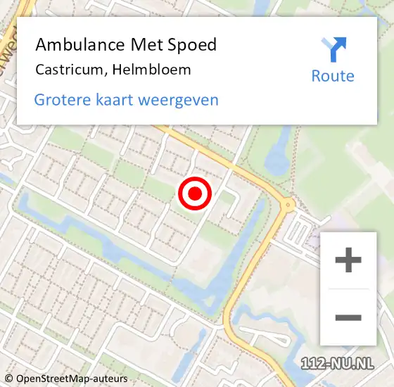 Locatie op kaart van de 112 melding: Ambulance Met Spoed Naar Castricum, Helmbloem op 24 november 2022 08:52