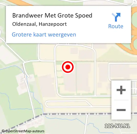 Locatie op kaart van de 112 melding: Brandweer Met Grote Spoed Naar Oldenzaal, Hanzepoort op 24 november 2022 08:53