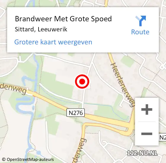 Locatie op kaart van de 112 melding: Brandweer Met Grote Spoed Naar Sittard, Leeuwerik op 24 november 2022 10:27