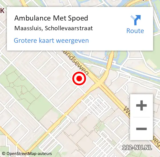 Locatie op kaart van de 112 melding: Ambulance Met Spoed Naar Maassluis, Schollevaarstraat op 24 november 2022 10:58