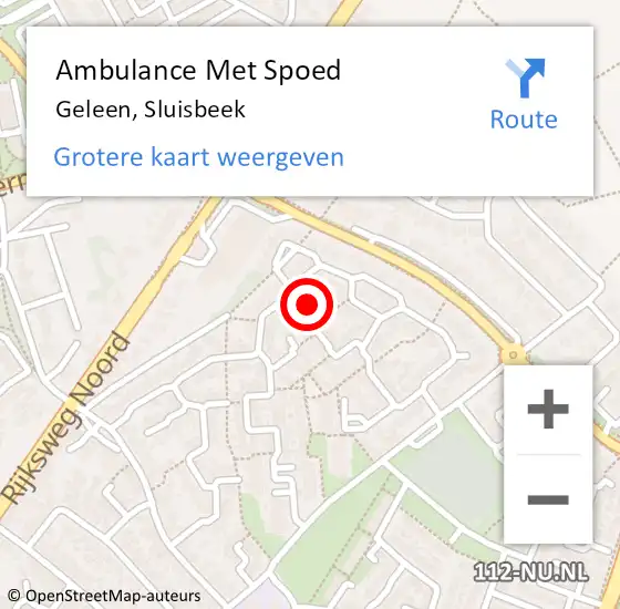 Locatie op kaart van de 112 melding: Ambulance Met Spoed Naar Geleen, Sluisbeek op 6 augustus 2014 03:03