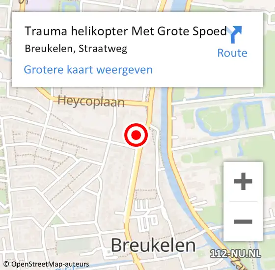 Locatie op kaart van de 112 melding: Trauma helikopter Met Grote Spoed Naar Breukelen, Straatweg op 24 november 2022 13:21