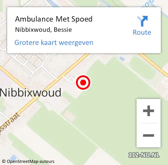 Locatie op kaart van de 112 melding: Ambulance Met Spoed Naar Nibbixwoud, Bessie op 24 november 2022 13:24