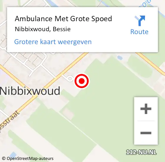 Locatie op kaart van de 112 melding: Ambulance Met Grote Spoed Naar Nibbixwoud, Bessie op 24 november 2022 13:26