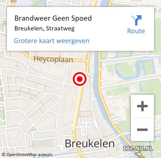 Locatie op kaart van de 112 melding: Brandweer Geen Spoed Naar Breukelen, Straatweg op 24 november 2022 13:28