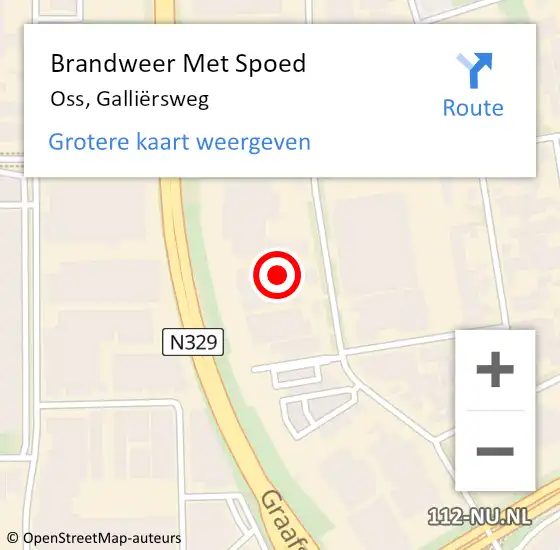 Locatie op kaart van de 112 melding: Brandweer Met Spoed Naar Oss, Galliërsweg op 24 november 2022 13:35