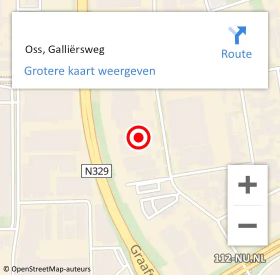 Locatie op kaart van de 112 melding:  Oss, Galliërsweg op 24 november 2022 13:35