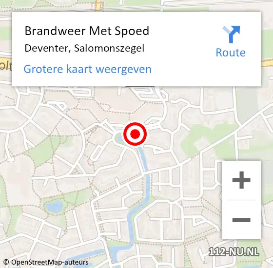 Locatie op kaart van de 112 melding: Brandweer Met Spoed Naar Deventer, Salomonszegel op 24 november 2022 13:41