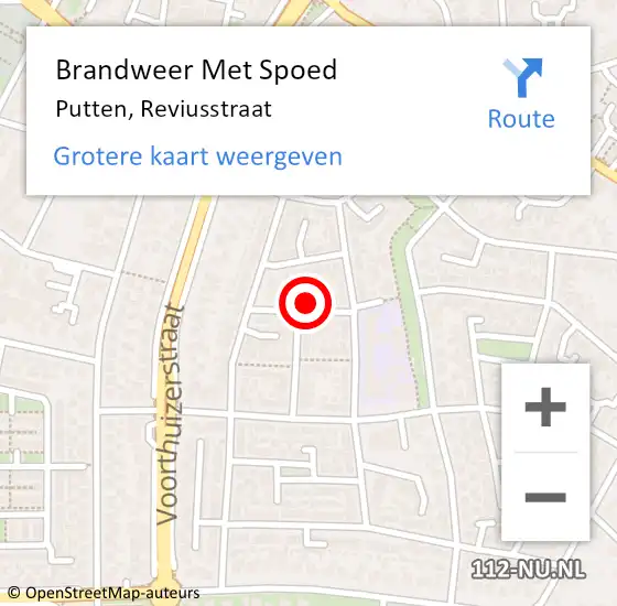 Locatie op kaart van de 112 melding: Brandweer Met Spoed Naar Putten, Reviusstraat op 24 november 2022 14:25