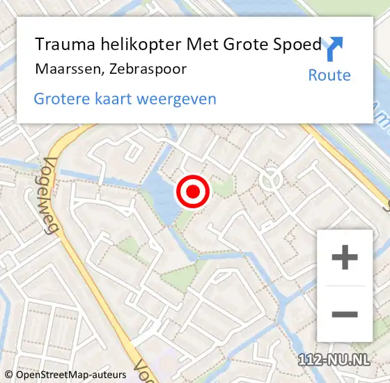 Locatie op kaart van de 112 melding: Trauma helikopter Met Grote Spoed Naar Maarssen, Zebraspoor op 24 november 2022 14:29