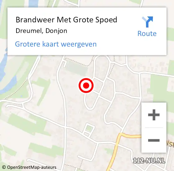 Locatie op kaart van de 112 melding: Brandweer Met Grote Spoed Naar Dreumel, Donjon op 24 november 2022 14:53