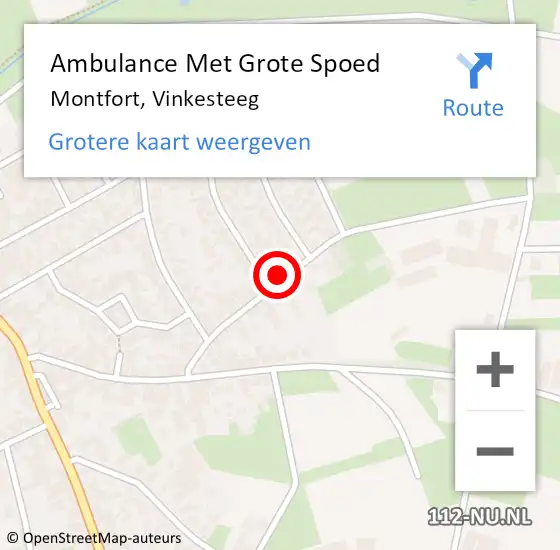 Locatie op kaart van de 112 melding: Ambulance Met Grote Spoed Naar Montfort, Vinkesteeg op 24 november 2022 15:08