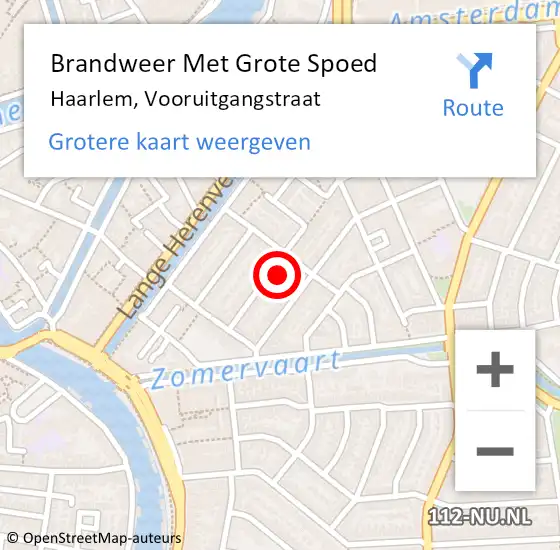 Locatie op kaart van de 112 melding: Brandweer Met Grote Spoed Naar Haarlem, Vooruitgangstraat op 24 november 2022 15:25