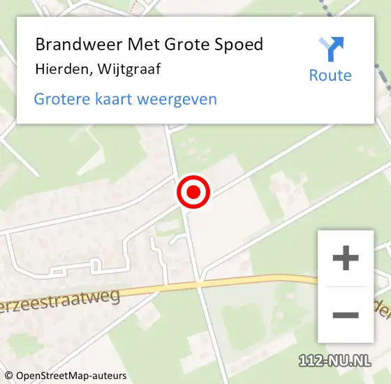 Locatie op kaart van de 112 melding: Brandweer Met Grote Spoed Naar Hierden, Wijtgraaf op 24 november 2022 16:17