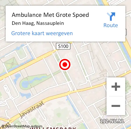 Locatie op kaart van de 112 melding: Ambulance Met Grote Spoed Naar Vries, Nassauplein op 24 november 2022 16:19