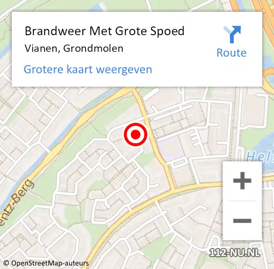 Locatie op kaart van de 112 melding: Brandweer Met Grote Spoed Naar Vianen, Grondmolen op 24 november 2022 16:20