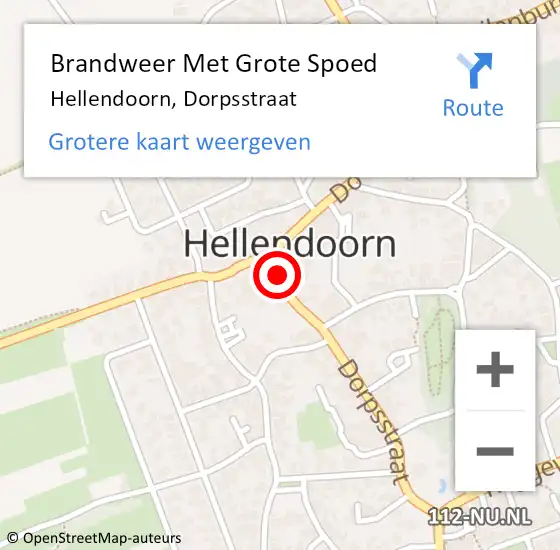Locatie op kaart van de 112 melding: Brandweer Met Grote Spoed Naar Hellendoorn, Dorpsstraat op 24 november 2022 16:32