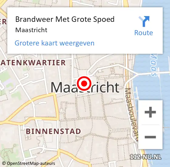 Locatie op kaart van de 112 melding: Brandweer Met Grote Spoed Naar Maastricht op 24 november 2022 16:40