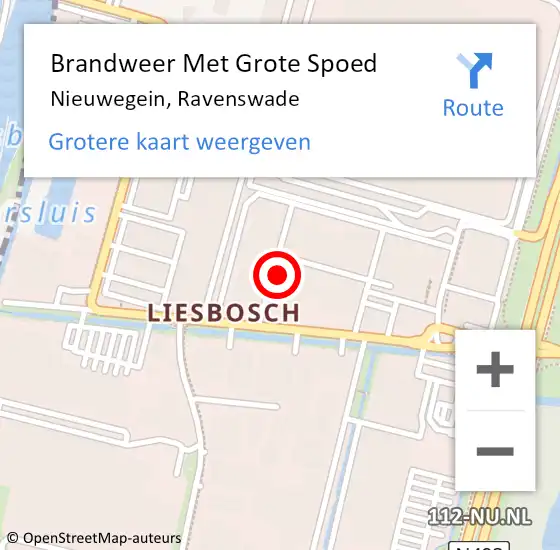 Locatie op kaart van de 112 melding: Brandweer Met Grote Spoed Naar Nieuwegein, Ravenswade op 24 november 2022 16:50