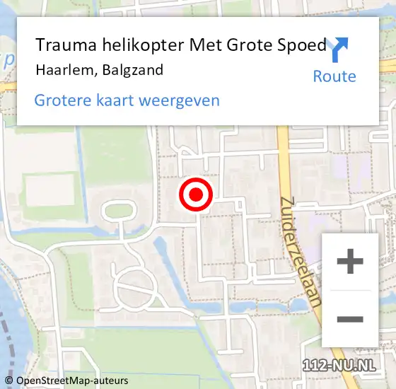 Locatie op kaart van de 112 melding: Trauma helikopter Met Grote Spoed Naar Haarlem, Balgzand op 24 november 2022 16:53