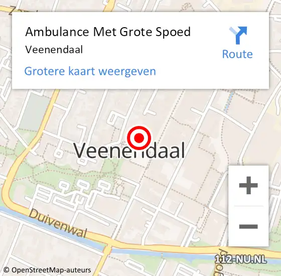 Locatie op kaart van de 112 melding: Ambulance Met Grote Spoed Naar Veenendaal op 24 november 2022 17:01