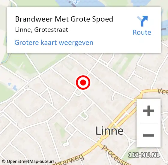 Locatie op kaart van de 112 melding: Brandweer Met Grote Spoed Naar Linne, Grotestraat op 24 november 2022 17:09