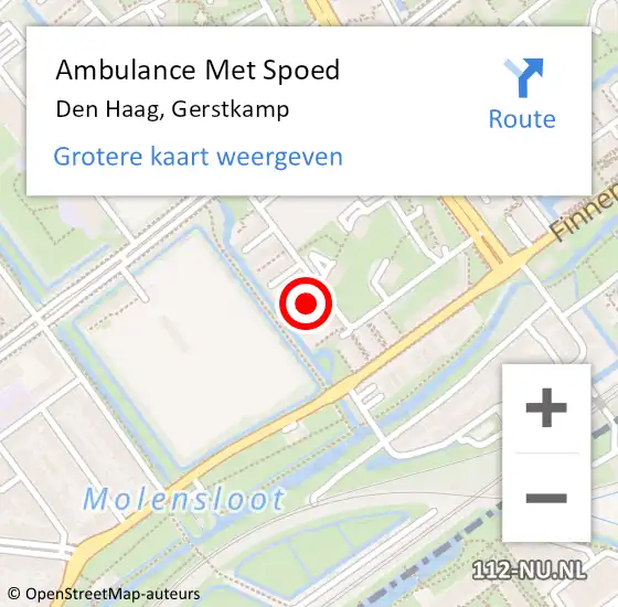 Locatie op kaart van de 112 melding: Ambulance Met Spoed Naar Den Haag, Gerstkamp op 24 november 2022 17:56