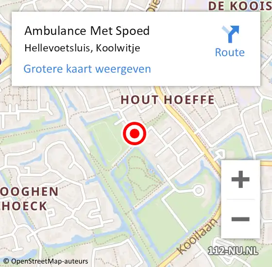 Locatie op kaart van de 112 melding: Ambulance Met Spoed Naar Hellevoetsluis, Koolwitje op 24 november 2022 18:02