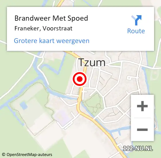 Locatie op kaart van de 112 melding: Brandweer Met Spoed Naar Franeker, Voorstraat op 24 november 2022 19:05