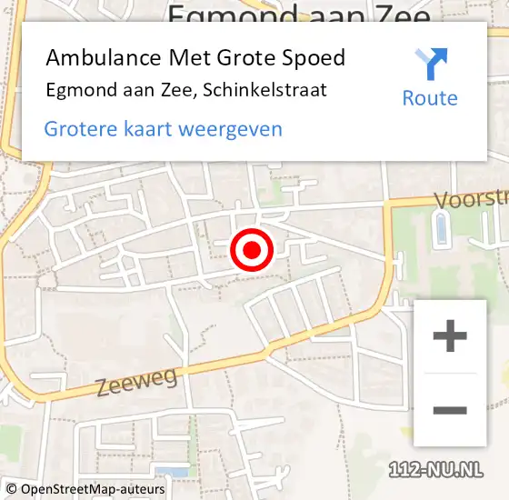 Locatie op kaart van de 112 melding: Ambulance Met Grote Spoed Naar Egmond aan Zee, Schinkelstraat op 9 september 2013 08:52