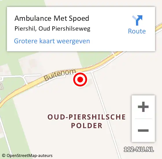 Locatie op kaart van de 112 melding: Ambulance Met Spoed Naar Piershil, Oud Piershilseweg op 24 november 2022 19:33