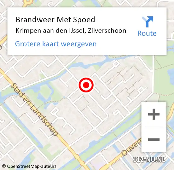 Locatie op kaart van de 112 melding: Brandweer Met Spoed Naar Krimpen aan den IJssel, Zilverschoon op 24 november 2022 20:28