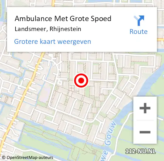 Locatie op kaart van de 112 melding: Ambulance Met Grote Spoed Naar Landsmeer, Rhijnestein op 24 november 2022 22:21