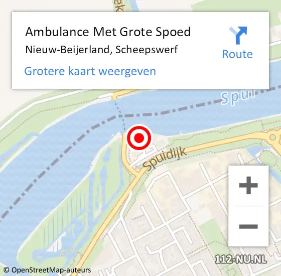 Locatie op kaart van de 112 melding: Ambulance Met Grote Spoed Naar Nieuw-Beijerland, Scheepswerf op 24 november 2022 23:43