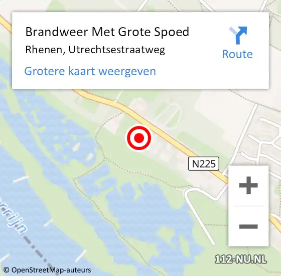 Locatie op kaart van de 112 melding: Brandweer Met Grote Spoed Naar Rhenen, Utrechtsestraatweg op 25 november 2022 00:10