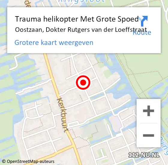 Locatie op kaart van de 112 melding: Trauma helikopter Met Grote Spoed Naar Oostzaan, Dokter Rutgers van der Loeffstraat op 25 november 2022 00:57