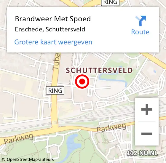 Locatie op kaart van de 112 melding: Brandweer Met Spoed Naar Enschede, Schuttersveld op 25 november 2022 05:43