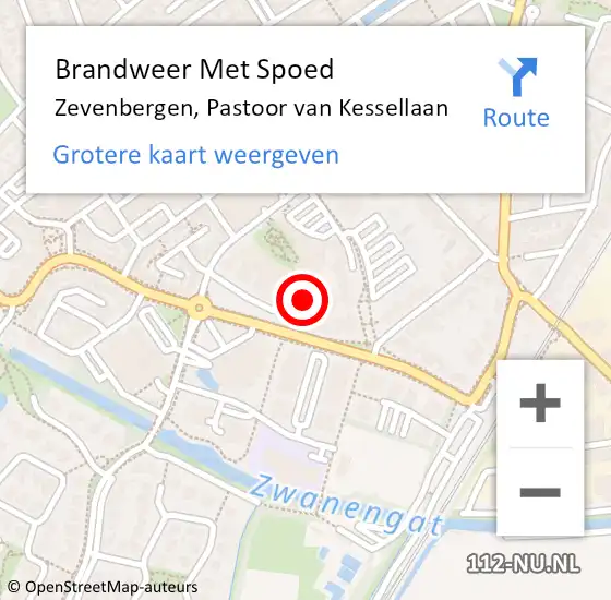 Locatie op kaart van de 112 melding: Brandweer Met Spoed Naar Zevenbergen, Pastoor van Kessellaan op 25 november 2022 09:10