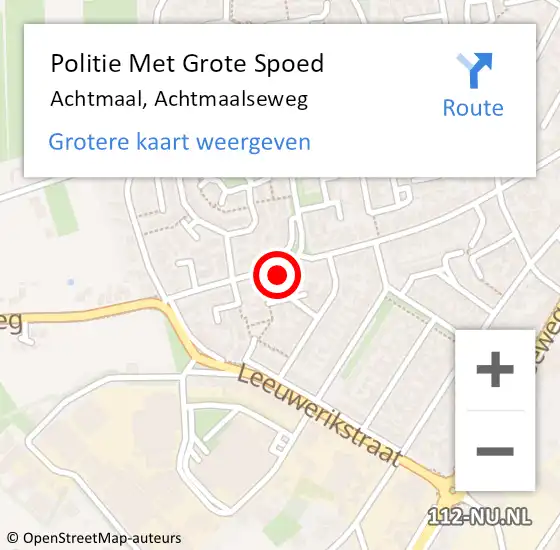 Locatie op kaart van de 112 melding: Politie Met Grote Spoed Naar Achtmaal, Achtmaalseweg op 25 november 2022 09:42