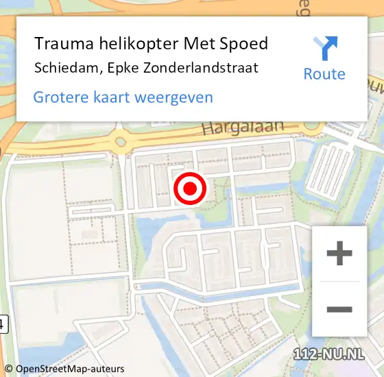 Locatie op kaart van de 112 melding: Trauma helikopter Met Spoed Naar Schiedam, Epke Zonderlandstraat op 25 november 2022 10:17