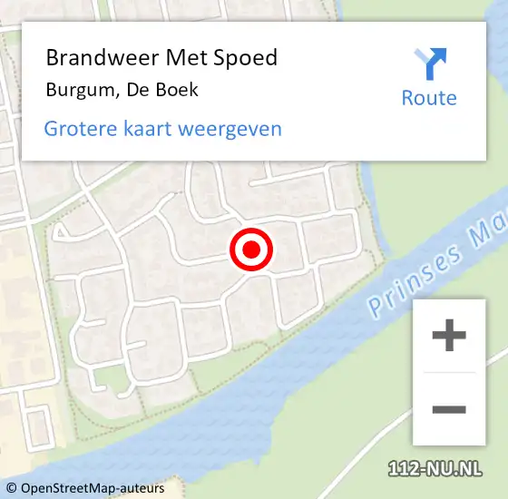 Locatie op kaart van de 112 melding: Brandweer Met Spoed Naar Burgum, De Boek op 25 november 2022 10:33