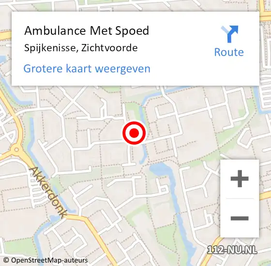 Locatie op kaart van de 112 melding: Ambulance Met Spoed Naar Spijkenisse, Zichtvoorde op 25 november 2022 10:57
