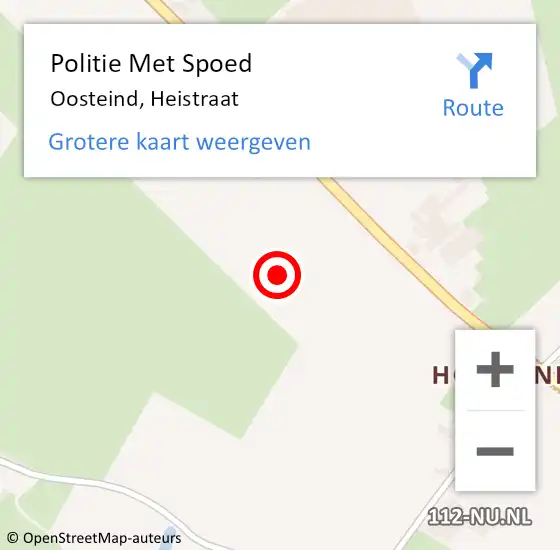 Locatie op kaart van de 112 melding: Politie Met Spoed Naar Oosteind, Heistraat op 25 november 2022 11:47