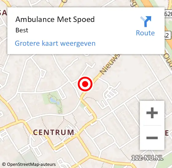 Locatie op kaart van de 112 melding: Ambulance Met Spoed Naar Best op 25 november 2022 11:56
