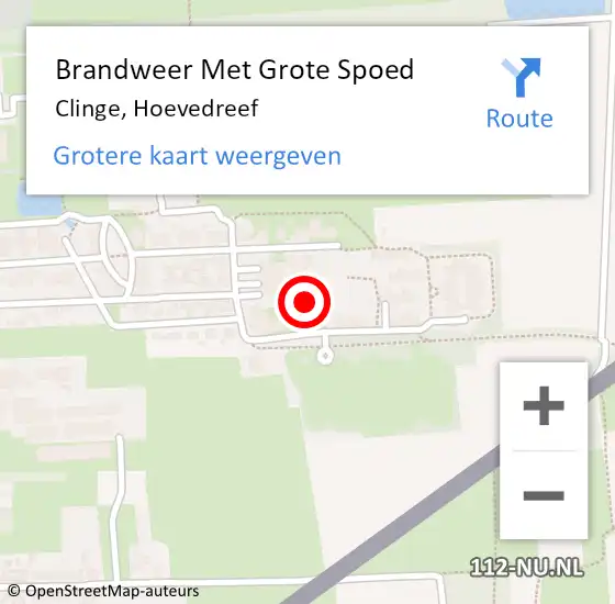 Locatie op kaart van de 112 melding: Brandweer Met Grote Spoed Naar Clinge, Hoevedreef op 25 november 2022 12:23